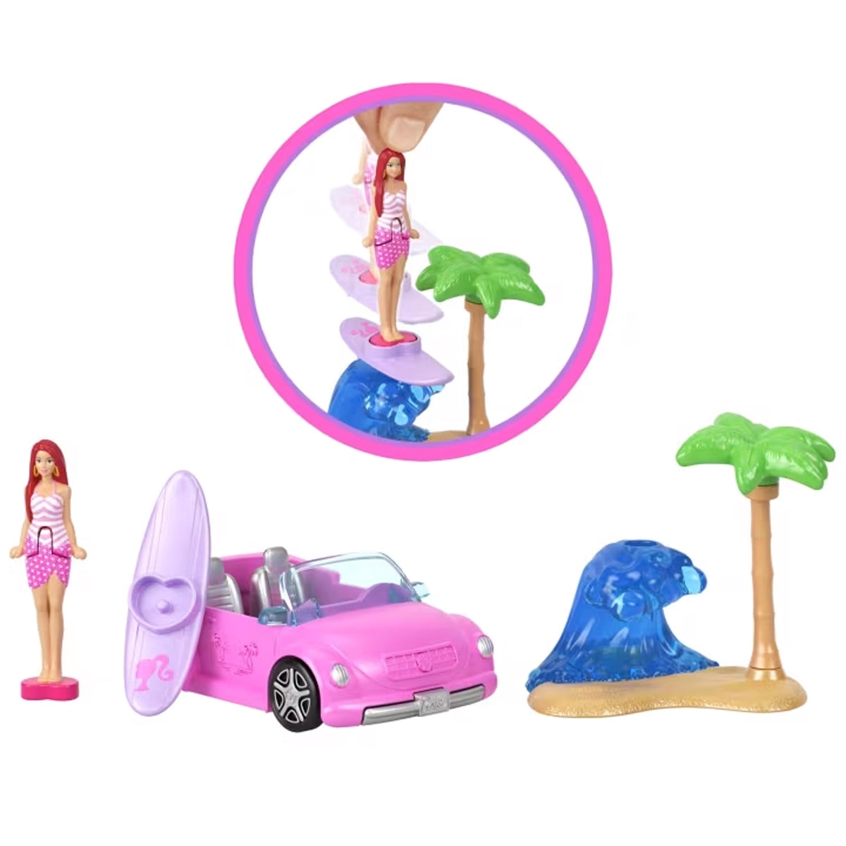 Barbie Mini Barbieland Vehiculo Para Muñecas Sorpresa - Convertible Rosa